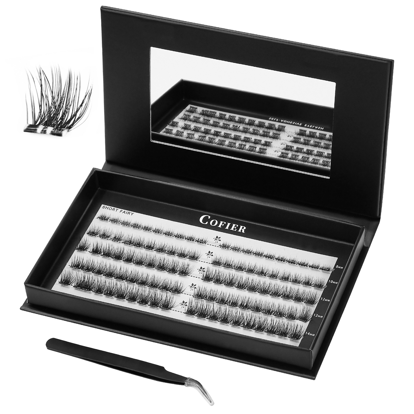 Cofier Short Fairy Lash Clusters 8-14mm C Curl – No Glue Self-Adhesive Lashes
