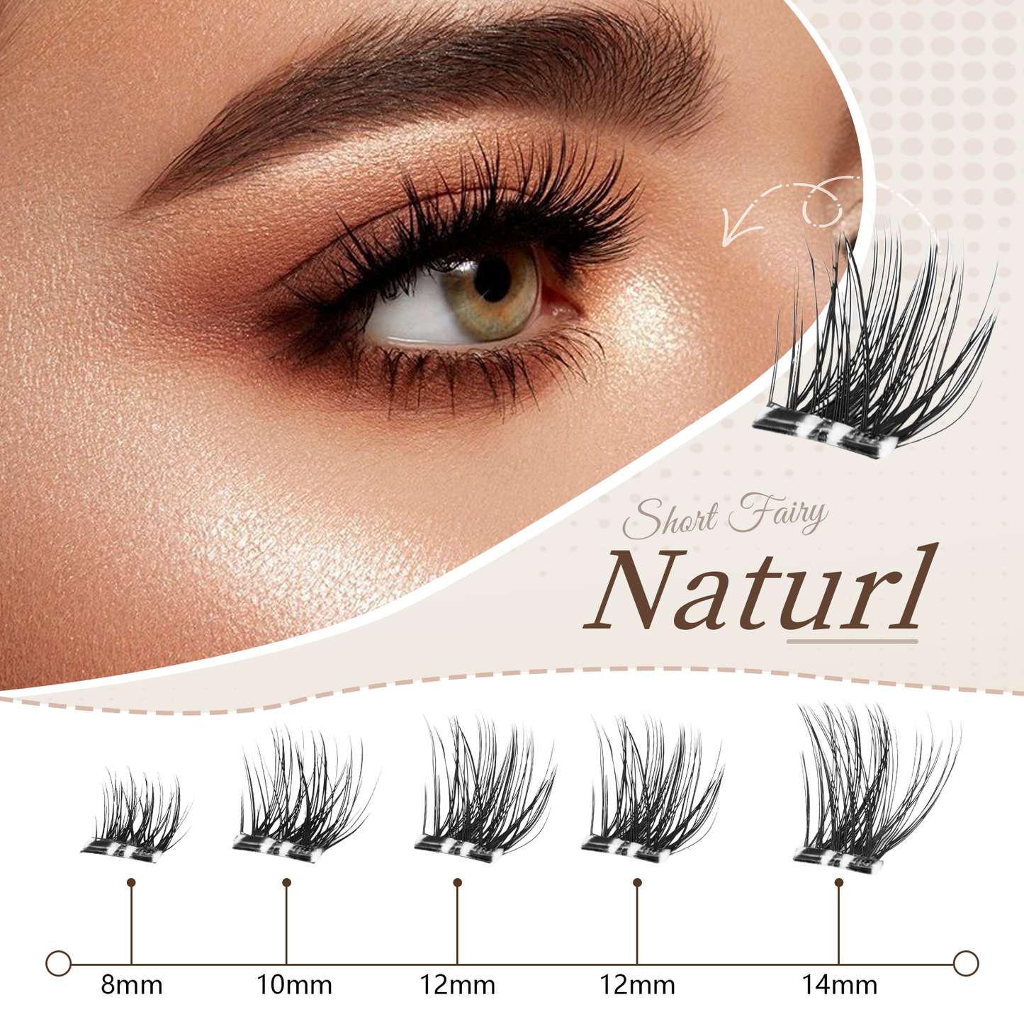 Cofier Short Fairy Lash Clusters 8-14mm C Curl – No Glue Self-Adhesive Lashes