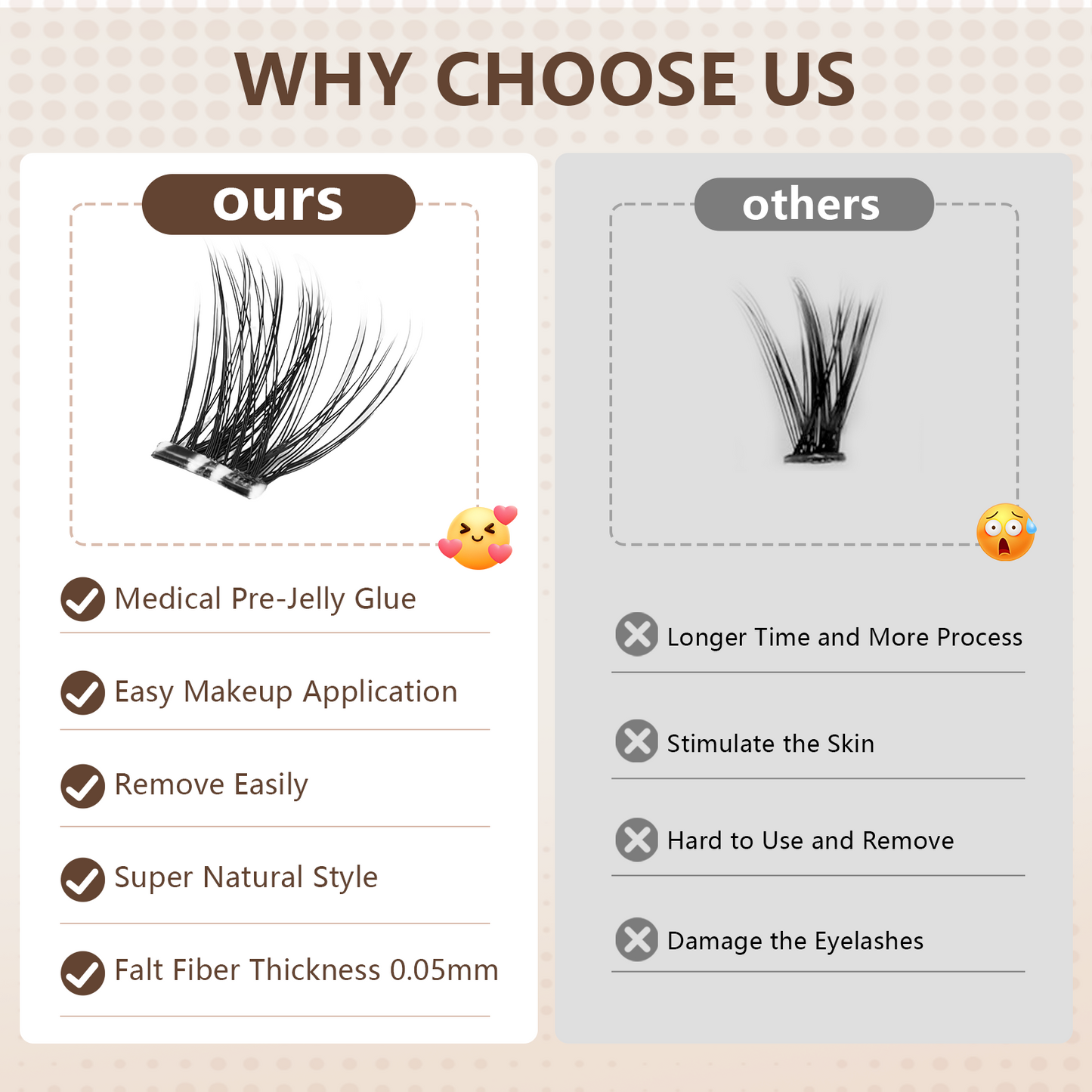 Cofier Short Fairy Lash Clusters 8-14mm C Curl – No Glue Self-Adhesive Lashes