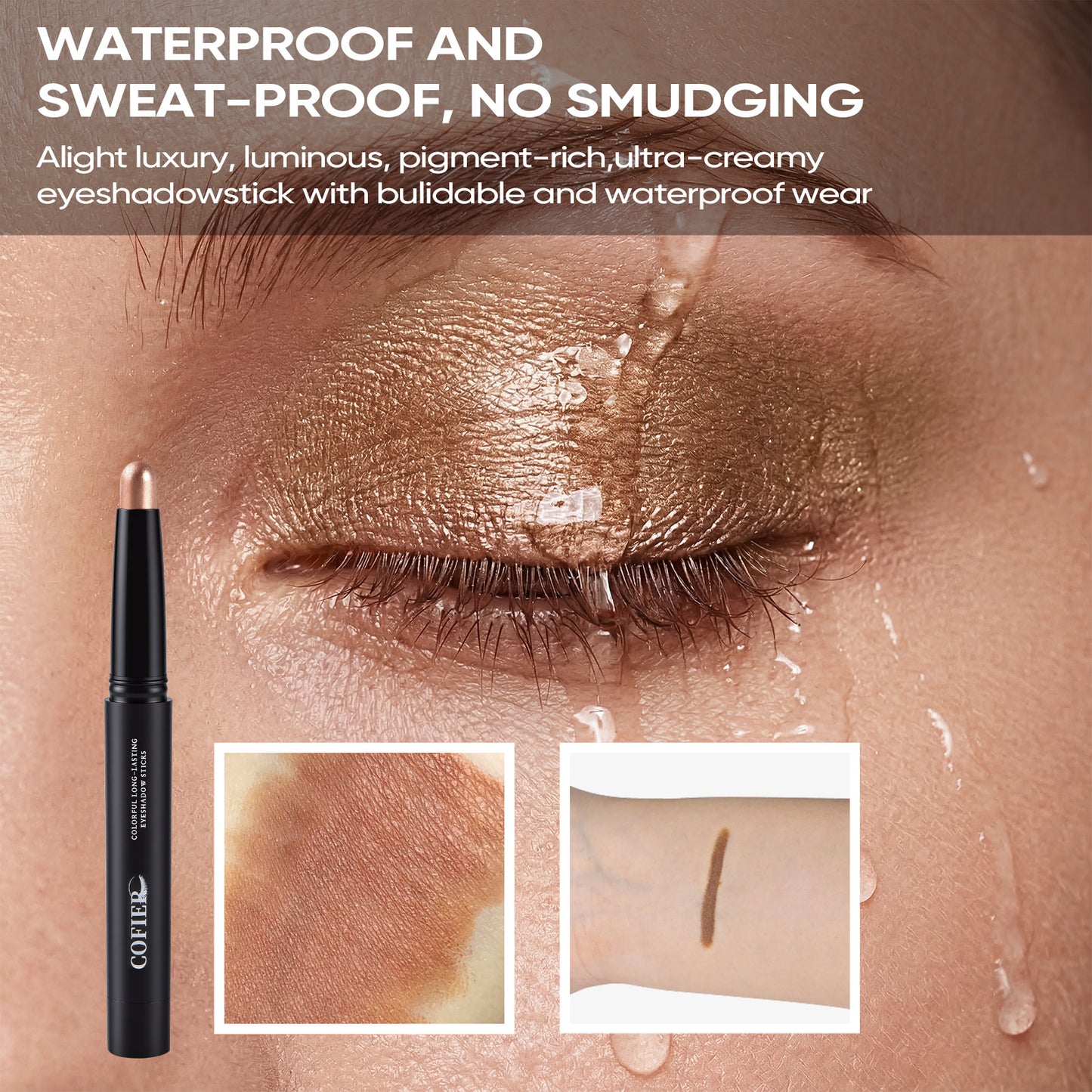 Cofier Lazy Girl Eyeshadow Stick – One Swipe Blendable Cream Shadow, Waterproof Long-Lasting Eye Makeup