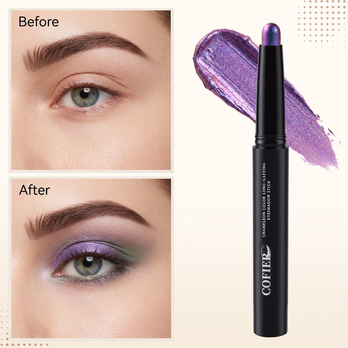 Cofier Lazy Girl Eyeshadow Stick – One Swipe Blendable Cream Shadow, Waterproof Long-Lasting Eye Makeup