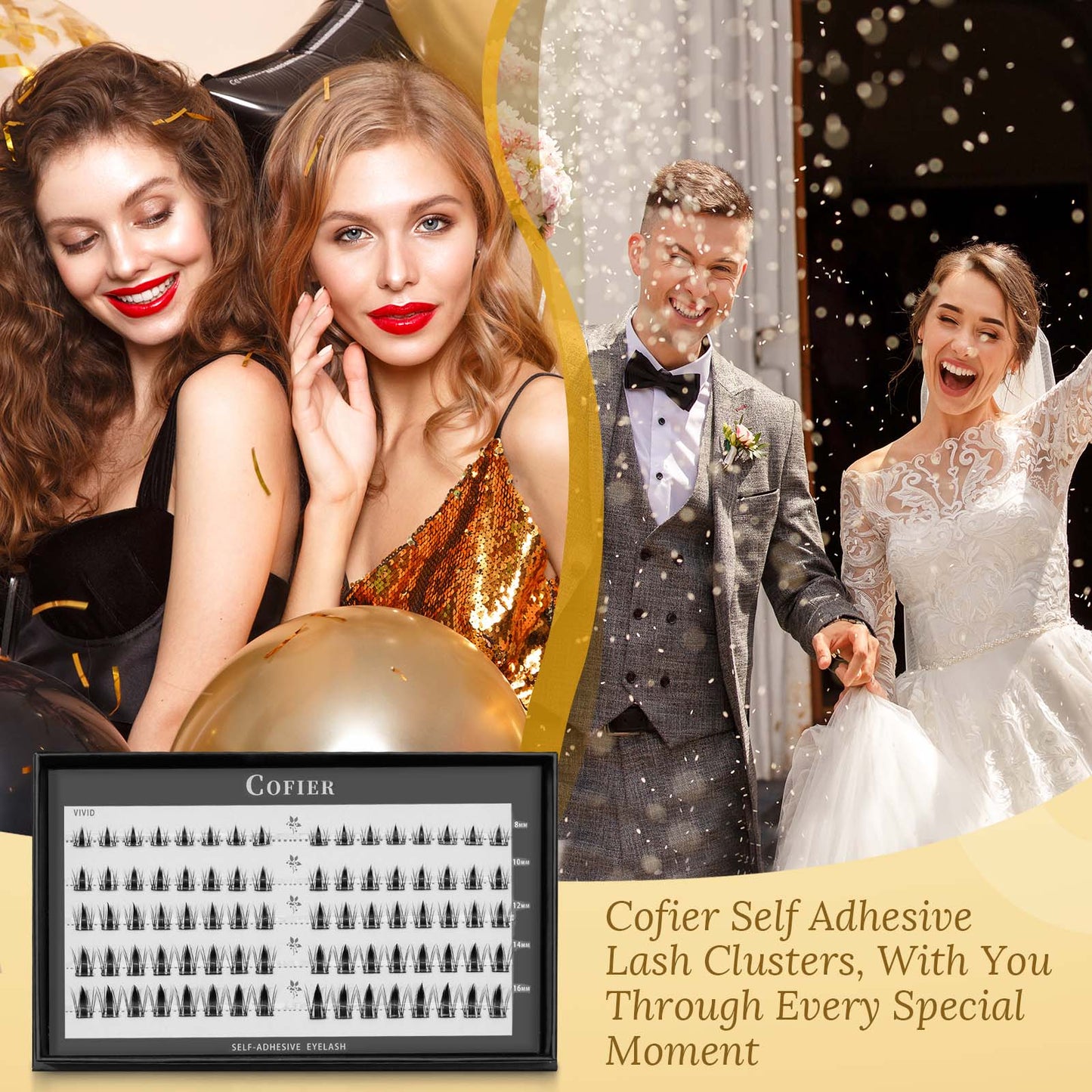 Cofier Vivid Lash Clusters 8-16mm C Curl – No Glue DIY Lash Kit