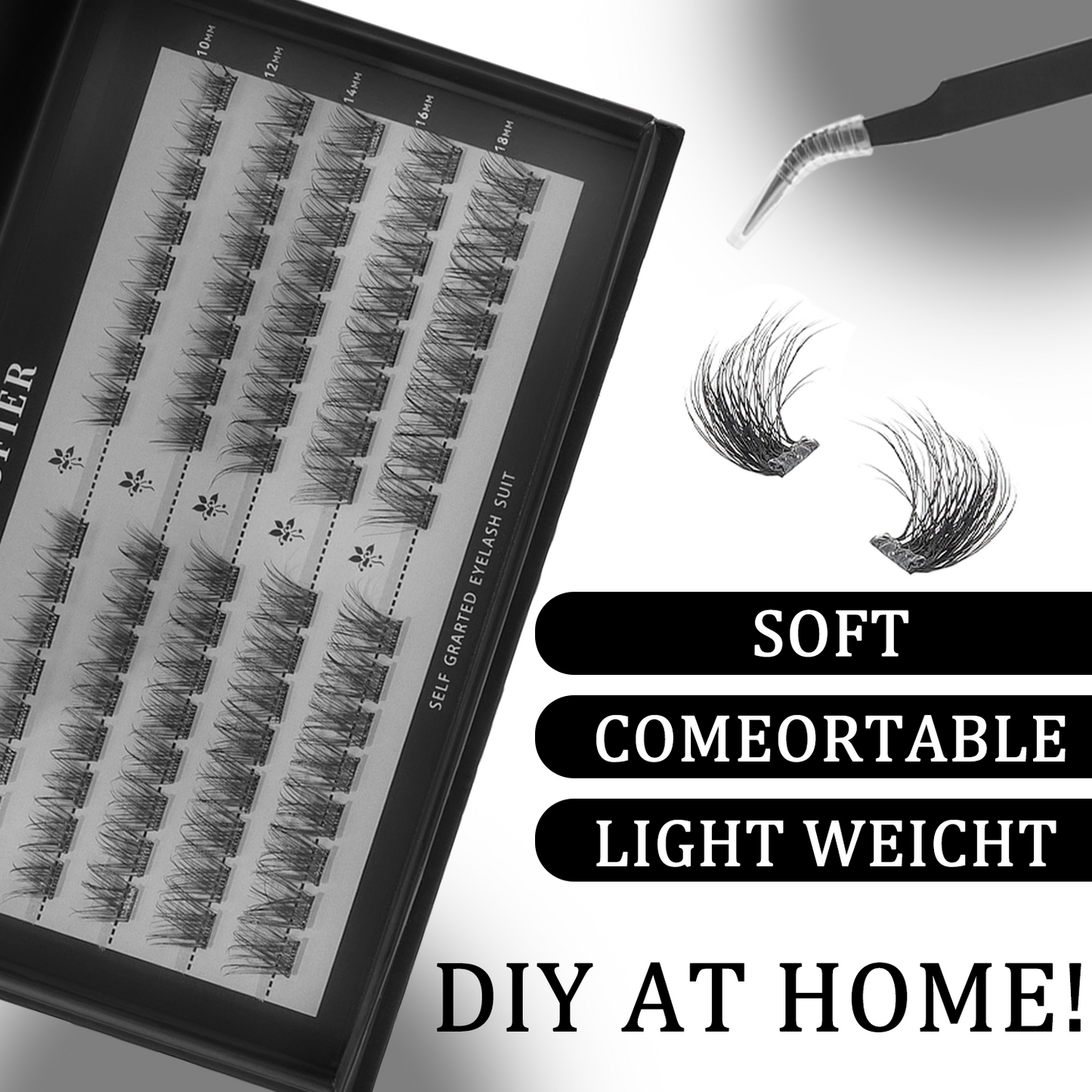 Cofier Cat Eye Lash Clusters 10-18mm C Curl – No Glue DIY Lash Kit