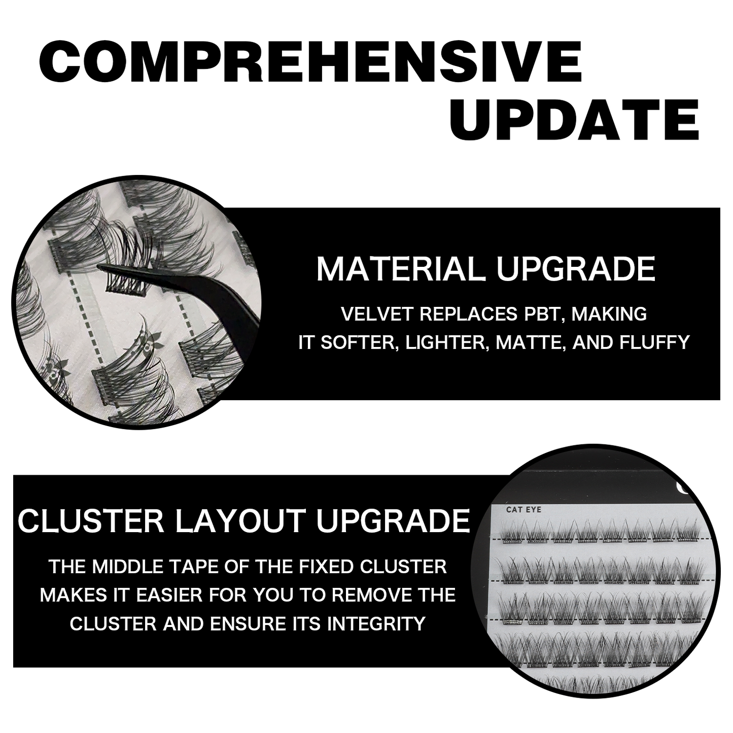 Cofier Cat Eye Lash Clusters 10-18mm C Curl – No Glue DIY Lash Kit