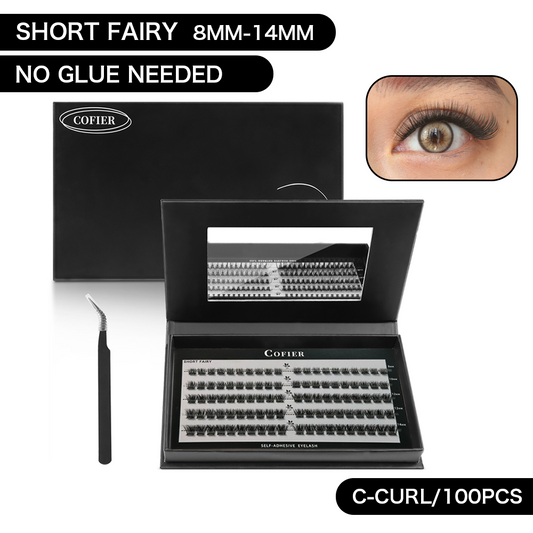 Cofier Short Fairy Lash Clusters 8-14mm C Curl – No Glue Self-Adhesive Lashes