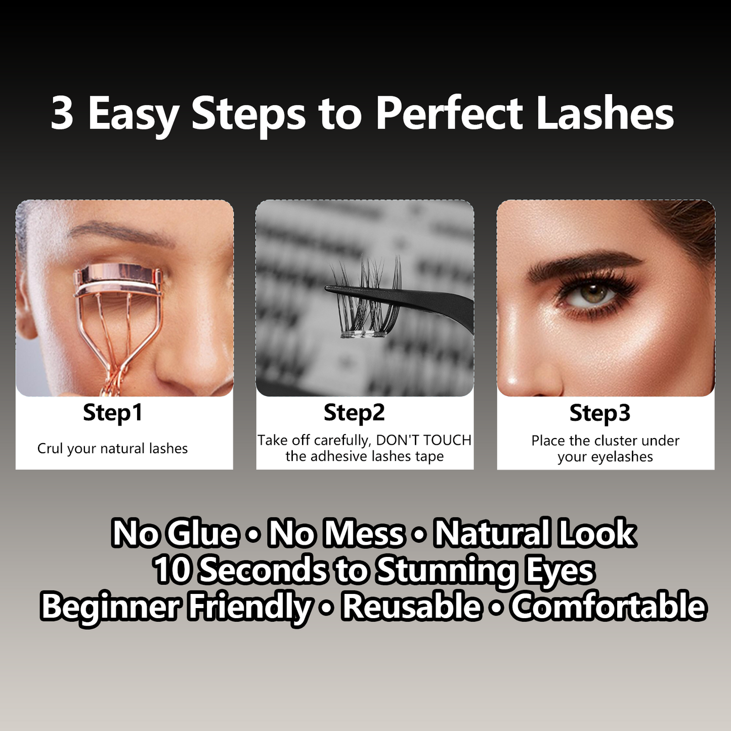 Cofier Runa Lash Clusters 10-18mm C Curl – No Glue DIY Lashes