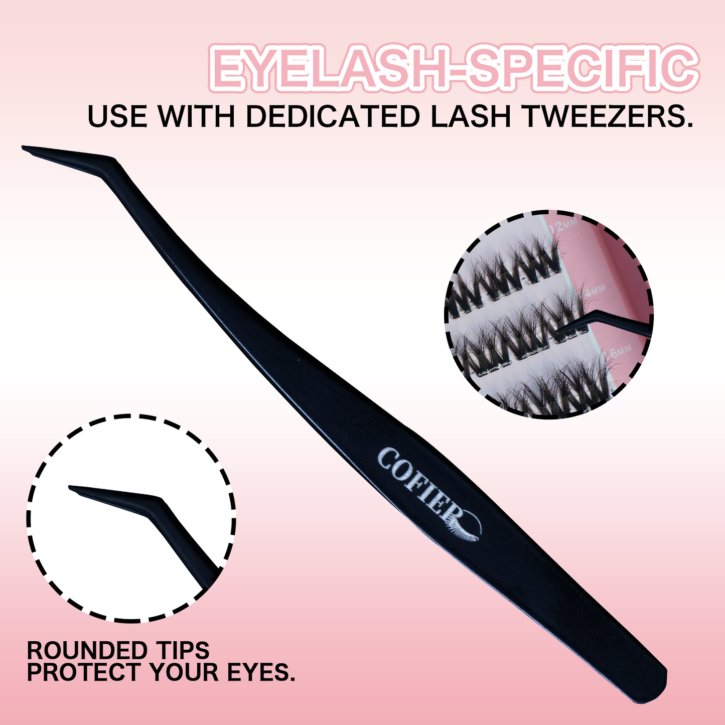 Cofier 3D Nova Lash Clusters 10-18mm C Curl – No Glue Self-Adhesive Lashes