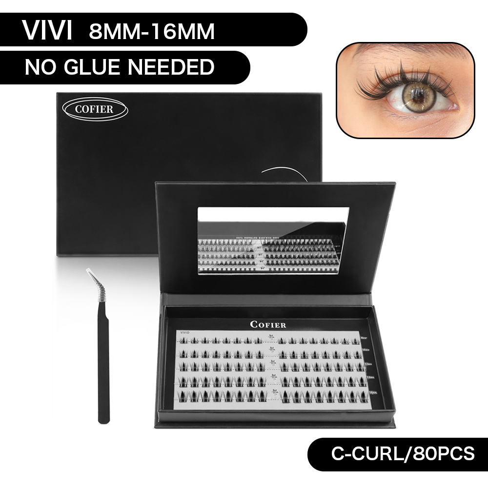 Cofier Vivid Lash Clusters 8-16mm C Curl – No Glue DIY Lash Kit