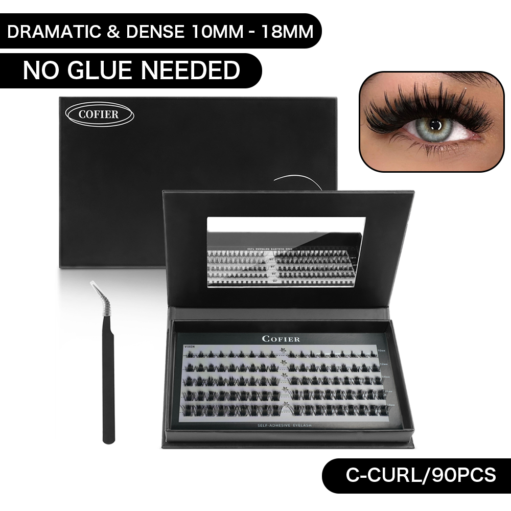 Cofier Runa Lash Clusters 10-18mm C Curl – No Glue DIY Lashes