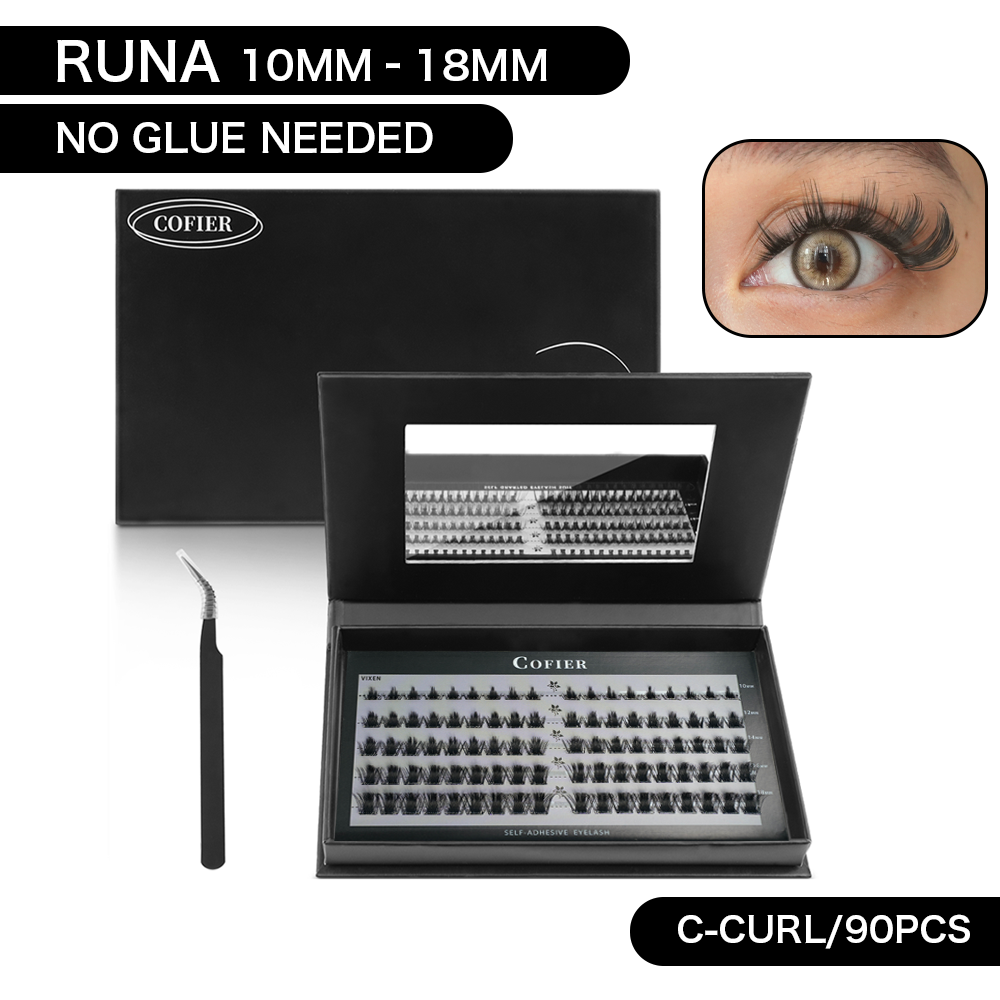Cofier Runa Lash Clusters 10-18mm C Curl – No Glue DIY Lashes