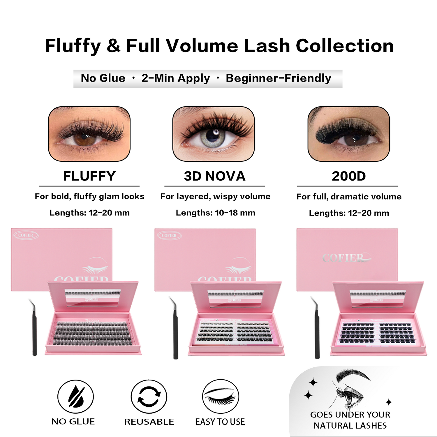 COFIER Glue-Free Big Box Lash Set